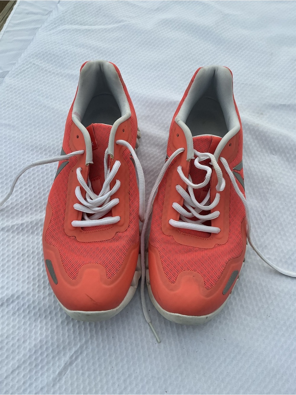 Reebok Coral/White Low-Top Athletic Sneakers